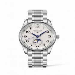 Longines Master Collection 40 Moonphase Stainless Steel / Silver-Arabic / Bracelet L2.909.4.78.6
