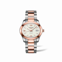 Longines Conquest Classic Automatic 29.5 Stainless Steel / Red Gold / White / Bracelet L2.285.5.76.7