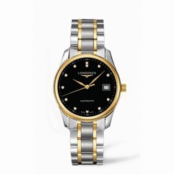 Longines Master Collection Date 36 Two Tone Black DIamond L2.518.5.57.7