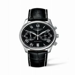 Longines Master Collection Chronograph 40 Stainless Steel / Black - Roman / Strap L2.629.4.51.7