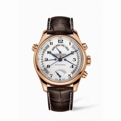 Longines Master Collection 44 Retrograde Power Reserve Pink Gold / Silver-Arabic / Alligator L2.716.8.78.3
