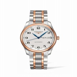 Longines Master Collection 38.5 Day Date Day Date Stainless Steel / Pink Gold / Silver-Arabic / Bracelet L2.755.5.79.7