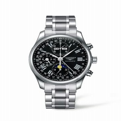 Longines Master Collection 42 Chronograph Calendar Stainless Steel / Black-Roman / Bracelet L2.773.4.51.6