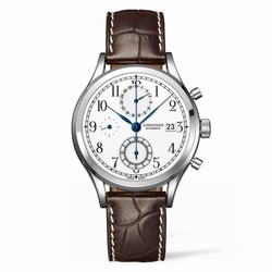 Longines Heritage Classic Chrono Stainless Steel / White / Strap L2.815.4.23.2