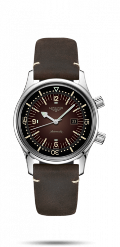 Longines Legend Diver 36 Stainless Steel / Brown / Strap L3.374.4.60.0