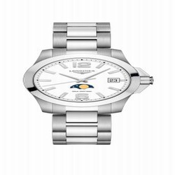 Longines Conquest 34 Quartz Moonphase Stainless Steel / White / Bracelet L3.381.4.16.6