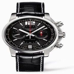 Longines Admiral Chronograph Black Strap L3.666.4.56.2