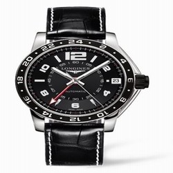 Longines Admiral GMT Black XL L3.668.4.56.2