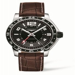Longines Admiral GMT Black Brown L3.668.4.56.3