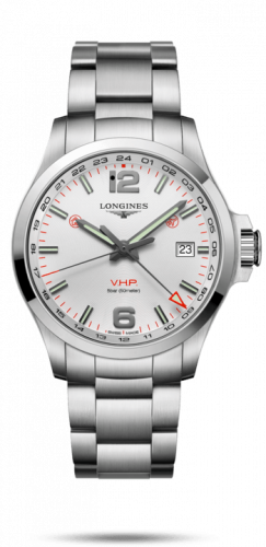 Longines Conquest V.H.P. GMT 43 Stainless Steel / Silver / Bracelet L3.728.4.76.6