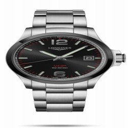 Longines Conquest V.H.P. 43 Stainless Steel / Ceramic / Black / Bracelet L3.729.4.56.6