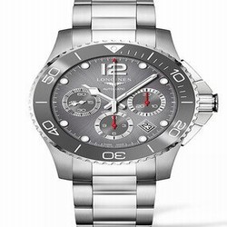 Longines HydroConquest 43 Automatic Chronograph Stainless Steel / Ceramic / Grey / Bracelet L3.883.4.76.6