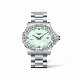 Longines Conquest 35 Quartz Stainless Steel Diamond Bezel L3.280.0.87.6