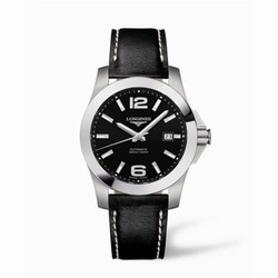 Longines Conquest Automatic 41mm Black Leather L3.658.4.56.0