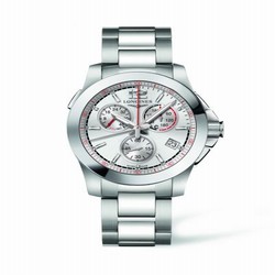 Longines Conquest Chronograph Quartz Jumping 41 Stainless Steel / Silver / Bracelet L3.701.4.76.6