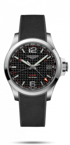 Longines Conquest V.H.P. GMT 41 Stainless Steel / Carbon / Rubber L3.718.4.66.9