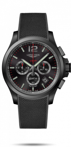 Longines Conquest V.H.P. Chronograph 44 PVD / Black / Rubber L3.727.2.56.9