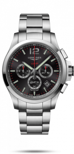 Longines Conquest V.H.P. Chronograph 44 Stainless Steel / Black / Bracelet L3.727.4.56.6