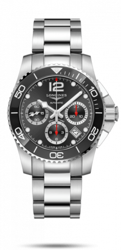 Longines HydroConquest 41 Automatic Chronograph Stainless Steel / Ceramic / Black / Bracelet L3.783.4.56.6