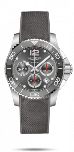 Longines HydroConquest 41 Automatic Chronograph Stainless Steel / Ceramic / Grey / Rubber L3.783.4.76.9