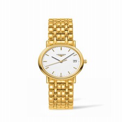 Longines Presence Quartz 30mm PVD Gold / White / Bracelet L4.320.2.12.8