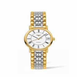 Longines Presence Automatic 30mm Stainless Steel / PVD Gold / White / Bracelet L4.322.2.11.7