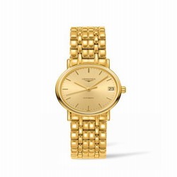 Longines Presence Automatic 30mm Stainless Steel / PVD Gold / Champagne / Bracelet L4.322.2.32.8