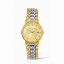 Longines Presence 34.5 Automatic Yellow Stick Yellow Bracelet Two Tone L4.721.2.42.7