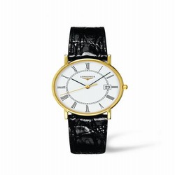 Longines Presence 33.5 Quartz Gold Crocodile L4.743.6.11.0