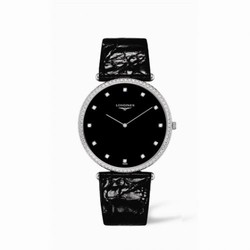Longines La Grande Classique Quartz 37 White Gold Diamond Black L4.766.7.58.4