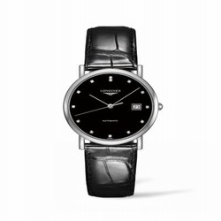 Longines Elegant Collection 34.5 Automatic Stainless Steel / Black / Strap L4.809.4.57.2