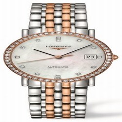 Longines Elegant Collection 34.5 Automatic Stainless Steel / Red Gold / Diamond / MOP L4.809.5.88.7