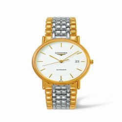 Longines Presence 38.5 Automatic Yellow Gold PVD / White / Bracelet L4.921.2.18.7
