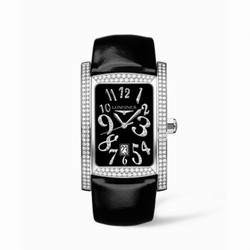 Longines DolceVita XL Stainless Steel Diamond Black L5.686.0.57.2
