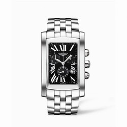Longines DolceVita XL Chronograph Stainless Steel Black Roman L5.687.4.79.6