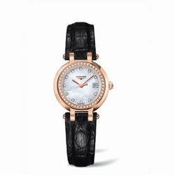 Longines PrimaLuna Quartz 26.5 Pink Gold Leather Diamond MOP L8.110.9.87.2