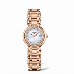 Longines PrimaLuna Quartz 26.5 Pink Gold Diamond MOP L8.110.9.87.6