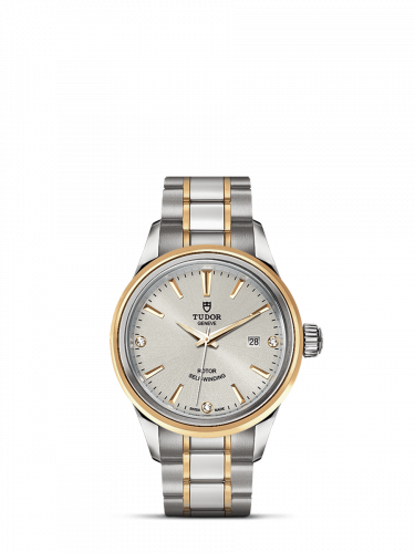 Tudor Style 28 Stainless Steel / Yellow Gold / Silver-Diamond / Bracelet M12103-0005