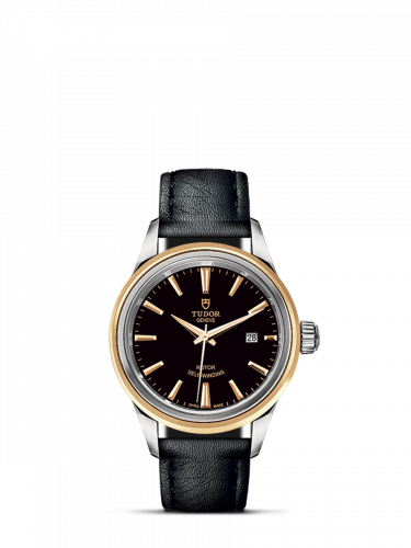 Tudor Style 28 Stainless Steel / Yellow Gold / Black / Strap M12103-0009