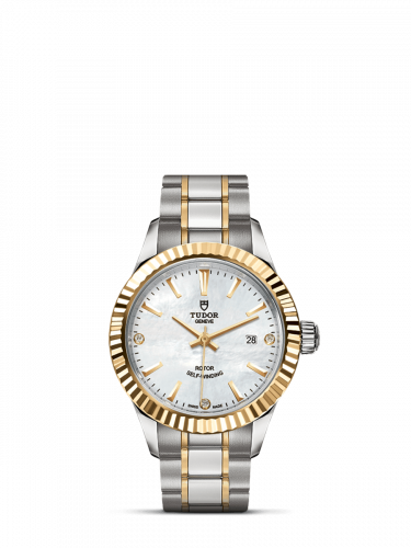 Tudor Style 28 Stainless Steel / Yellow Gold / Fluted / MOP-Diamond / Bracelet M12113-0017