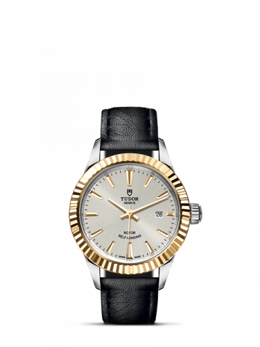 Tudor Style 28 Stainless Steel / Yellow Gold / Fluted / Silver / Strap M12113-0020
