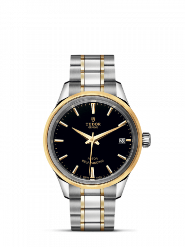 Tudor Style 34 Stainless Steel / Yellow Gold / Black / Bracelet M12303-0003
