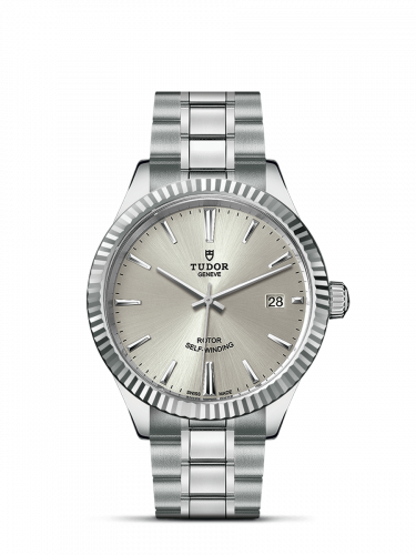Tudor Style 38 Stainless Steel / Fluted / Silver / Bracelet M12510-0001