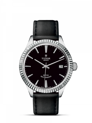 Tudor Style 38 Stainless Steel / Fluted / Black / Strap M12510-0022