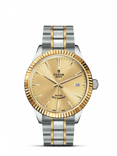 Tudor Style 38 Stainless Steel / Yellow Gold / Fluted / Champagne / Bracelet M12513-0001