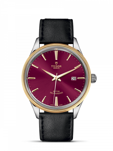 Tudor Style 41 Stainless Steel / Yellow Gold / Burgundy / Strap M12703-0014