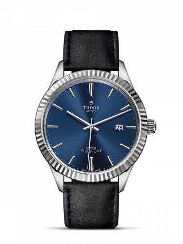 Tudor Style 41 Stainless Steel / Fluted / Blue / Strap M12710-0027