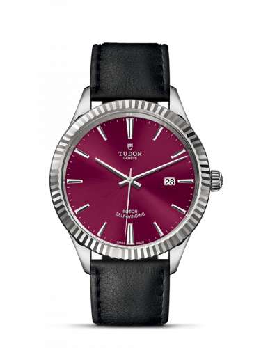Tudor Style 41 Stainless Steel / Fluted / Burgundy / Strap M12710-0028