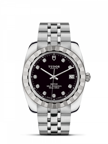 Tudor Classic 38 Stainless Steel / Fluted / Black-Diamond / Bracelet M21010-0010