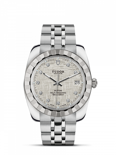 Tudor Classic 38 Stainless Steel / Fluted / Silver-Diamond / Bracelet M21010-0013